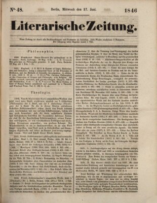 Literarische Zeitung Mittwoch 17. Juni 1846