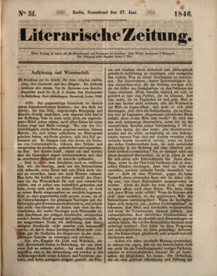 Literarische Zeitung Samstag 27. Juni 1846