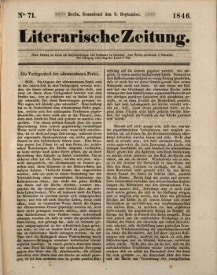 Literarische Zeitung Samstag 5. September 1846