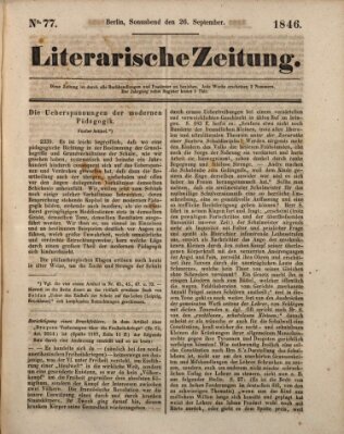 Literarische Zeitung Samstag 26. September 1846