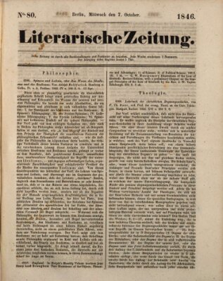 Literarische Zeitung Mittwoch 7. Oktober 1846