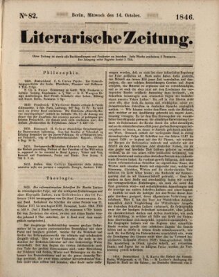 Literarische Zeitung Mittwoch 14. Oktober 1846