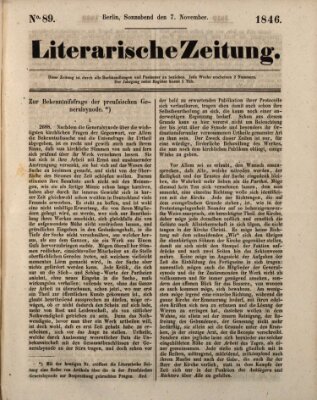 Literarische Zeitung Samstag 7. November 1846