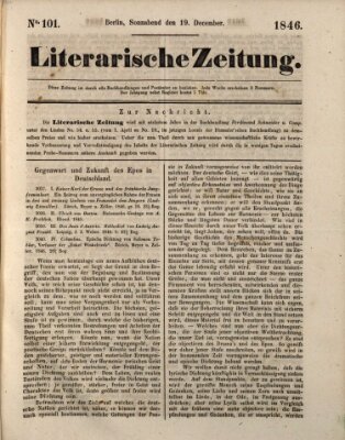 Literarische Zeitung Samstag 19. Dezember 1846