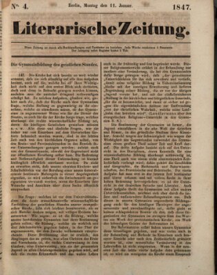 Literarische Zeitung Montag 11. Januar 1847