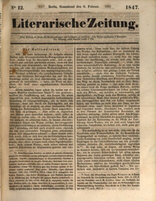 Literarische Zeitung Samstag 6. Februar 1847