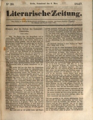 Literarische Zeitung Samstag 6. März 1847