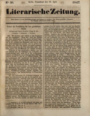 Literarische Zeitung Samstag 10. April 1847