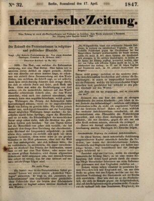 Literarische Zeitung Samstag 17. April 1847