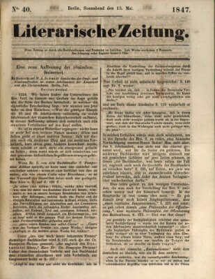 Literarische Zeitung Samstag 15. Mai 1847