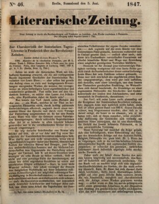 Literarische Zeitung Samstag 5. Juni 1847