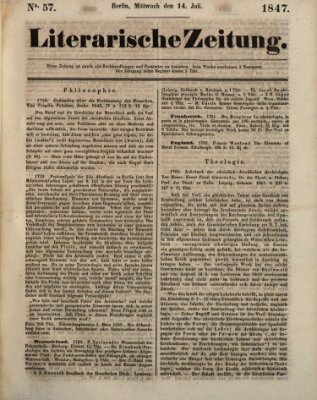 Literarische Zeitung Mittwoch 14. Juli 1847