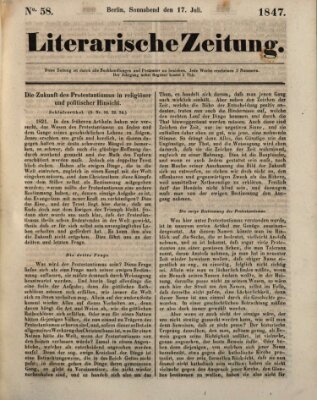 Literarische Zeitung Samstag 17. Juli 1847