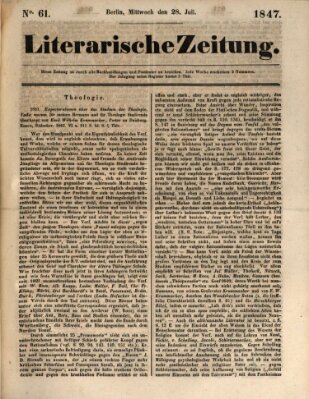 Literarische Zeitung Mittwoch 28. Juli 1847