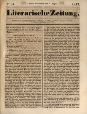 Literarische Zeitung Samstag 7. August 1847