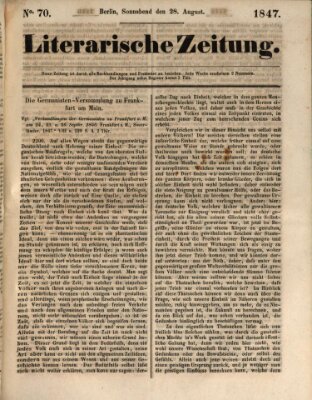 Literarische Zeitung Samstag 28. August 1847