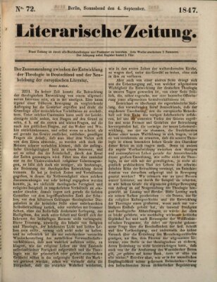 Literarische Zeitung Samstag 4. September 1847