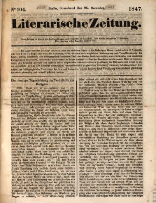 Literarische Zeitung Samstag 25. Dezember 1847