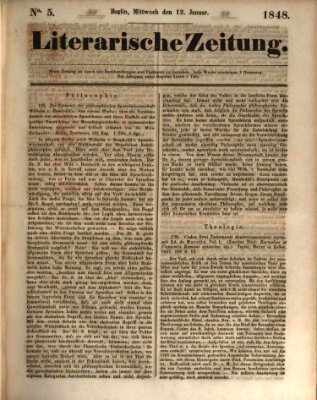 Literarische Zeitung Mittwoch 12. Januar 1848