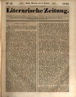 Literarische Zeitung Mittwoch 2. Februar 1848