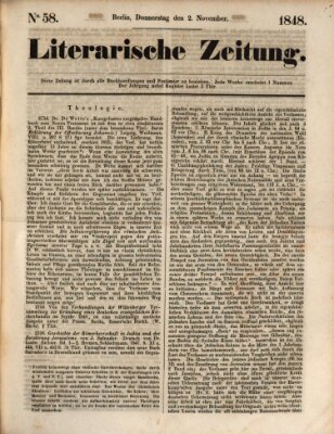 Literarische Zeitung Donnerstag 2. November 1848