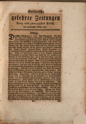 Gothaische gelehrte Zeitungen Mittwoch 20. März 1776