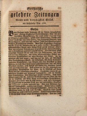 Gothaische gelehrte Zeitungen Mittwoch 15. Mai 1776