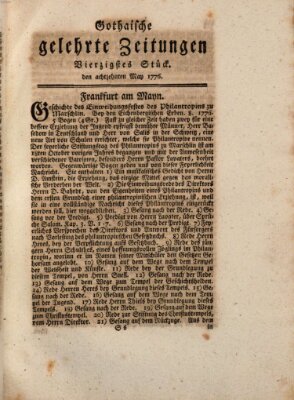 Gothaische gelehrte Zeitungen Samstag 18. Mai 1776