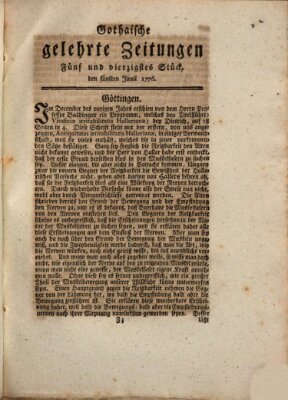 Gothaische gelehrte Zeitungen Mittwoch 5. Juni 1776