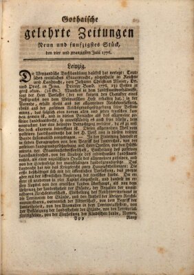 Gothaische gelehrte Zeitungen Mittwoch 24. Juli 1776