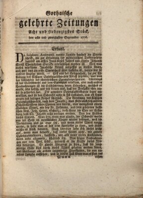 Gothaische gelehrte Zeitungen Samstag 28. September 1776