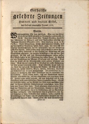 Gothaische gelehrte Zeitungen Mittwoch 25. Dezember 1776