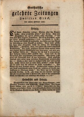 Gothaische gelehrte Zeitungen Samstag 8. Februar 1777