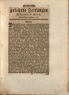 Gothaische gelehrte Zeitungen Samstag 15. Februar 1777