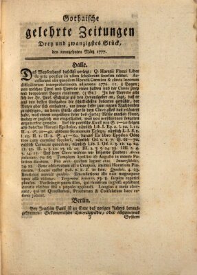 Gothaische gelehrte Zeitungen Mittwoch 19. März 1777