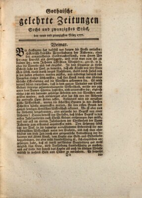 Gothaische gelehrte Zeitungen Samstag 29. März 1777