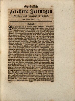 Gothaische gelehrte Zeitungen Mittwoch 11. Juni 1777