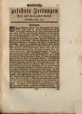 Gothaische gelehrte Zeitungen Samstag 5. Juli 1777