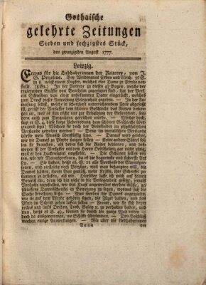 Gothaische gelehrte Zeitungen Mittwoch 20. August 1777