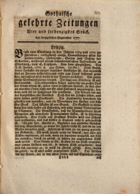 Gothaische gelehrte Zeitungen Samstag 13. September 1777