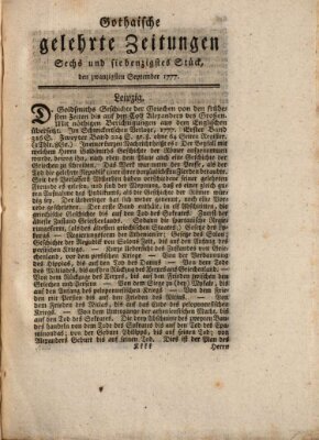 Gothaische gelehrte Zeitungen Samstag 20. September 1777