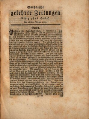 Gothaische gelehrte Zeitungen Samstag 4. Oktober 1777