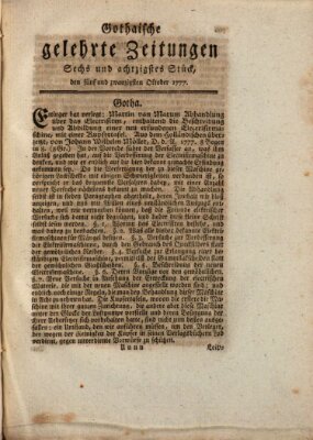 Gothaische gelehrte Zeitungen Samstag 25. Oktober 1777