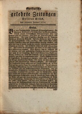 Gothaische gelehrte Zeitungen Samstag 10. Januar 1778