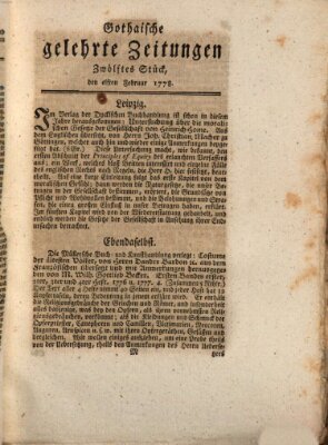 Gothaische gelehrte Zeitungen Mittwoch 11. Februar 1778