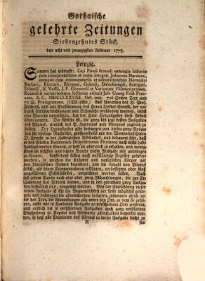 Gothaische gelehrte Zeitungen Samstag 28. Februar 1778