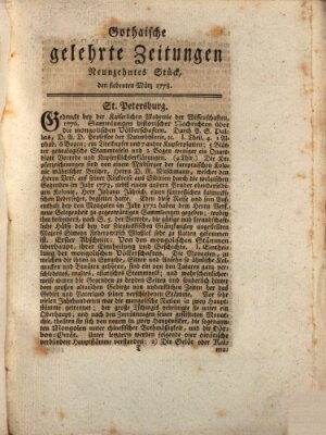 Gothaische gelehrte Zeitungen Samstag 7. März 1778