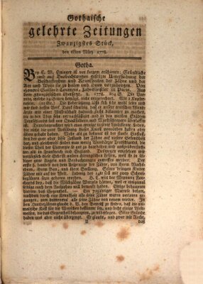 Gothaische gelehrte Zeitungen Mittwoch 11. März 1778