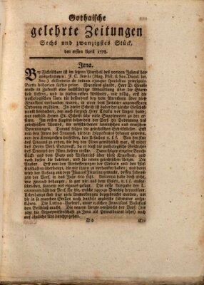 Gothaische gelehrte Zeitungen Mittwoch 1. April 1778