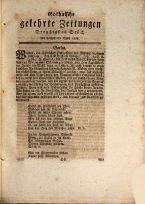 Gothaische gelehrte Zeitungen Mittwoch 15. April 1778